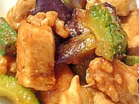 鶏むね肉と夏野菜のカレーオイスターソース炒め♪